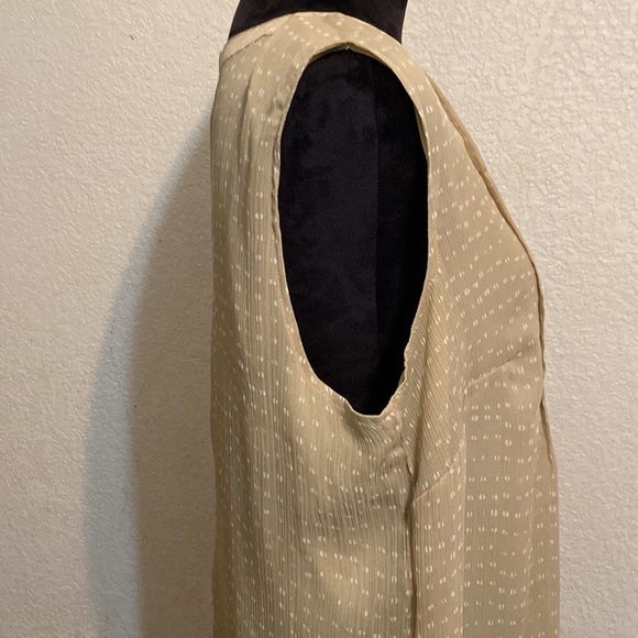 COLDWATER CREEK Sleeveless 1/4 Button-up Tan TOP Size 16 - Picture 5 of 5